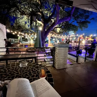 Outside at night