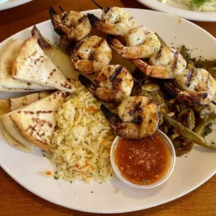 Shrimp Souvlaki Platter