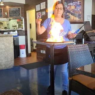 Flaming Saganaki