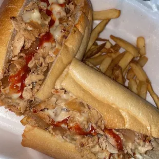 The best chicken cheesesteak Delaware has to offer . Picture does it NO justice . Chicken is so juicy and flavorful .