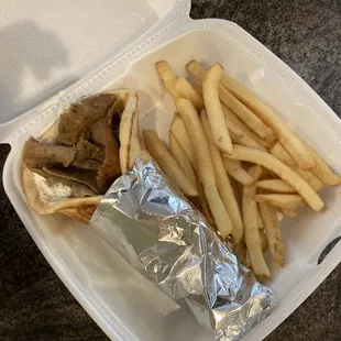 Gyro with fries