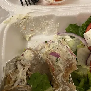 Sharp plastic in food.