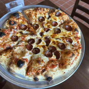 Pepperoni and cheese pizza