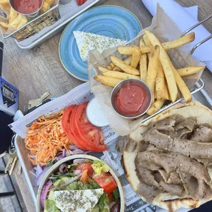 Lamb Beef Gyro with French Fries