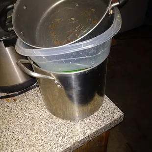 a pot of food on a counter