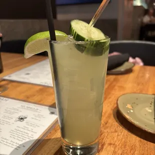 The drink was yummy cucumber something
