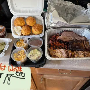 Check out the brick cornbread and dried out bbq... not worth $78