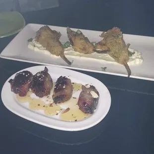 Stuffed majool dates and stuffed squash blossoms!