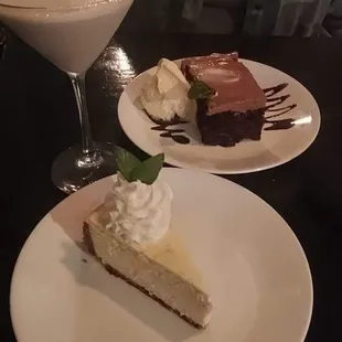 Citrus Cheescake with a Biscoff crust. Dark chocolate zucchini cake with chocolate cream cheese icing and a damn fine Espresso martini!