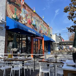 Patio and toy store next door