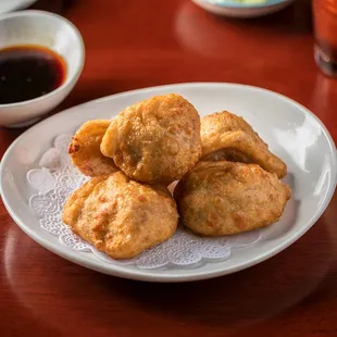 a plate of fried food