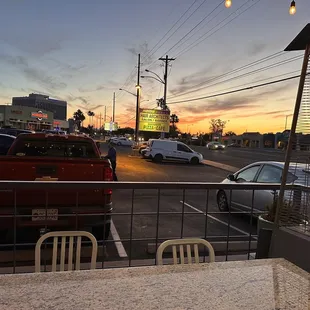 a view of a parking lot