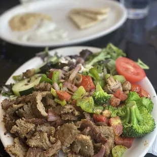 Low carb rotisserie gyro platter.