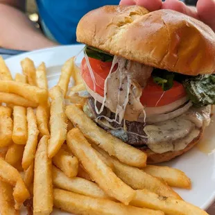 Mushroom Scansin Swiss Burger