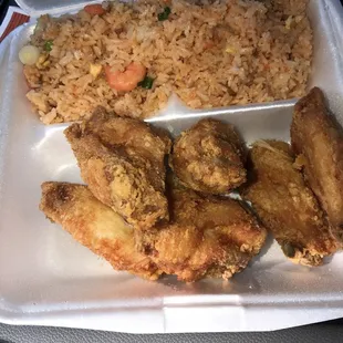 $6 Wing Plate w/ Shrimp Fried