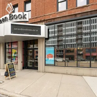 the entrance to a bookstore
