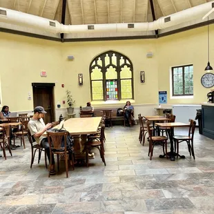 people sitting at tables