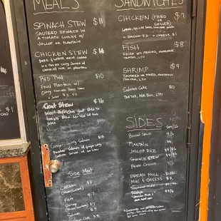 Menu on the door!!!
