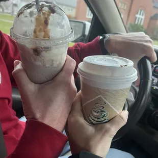 Peppermint white mocha and cookies and cream milkshake for the win!