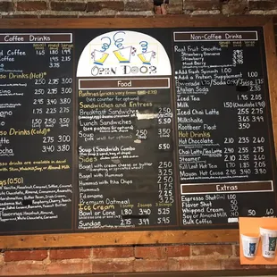 menu and prices