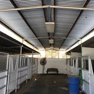 Inside the stall barn