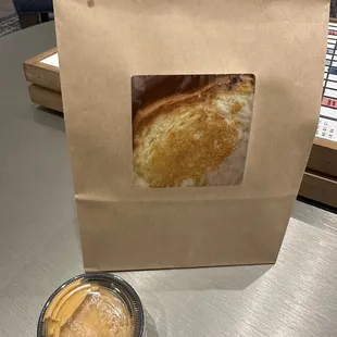 Sausage egg and cheese on a toasted brioche...side of spicy mayo