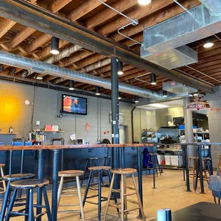 Inside the new place! Brunch time.