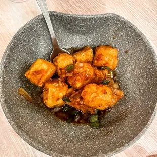 Crispy spicy tofu