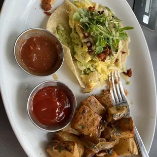 Breakfast taco (second taco not in pic)