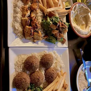 Grilled chicken and falafel plate