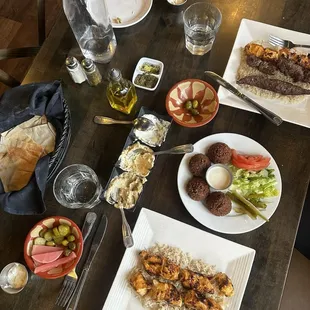 Small Falafel Plate Complimentary Pickled tursi (or torshi) in English it&apos;s picked turnips and pickles/olives &amp; pita