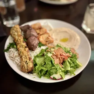 Open Sesame Combo with Fattoush Salad and Spicy Hummus. Amazing!