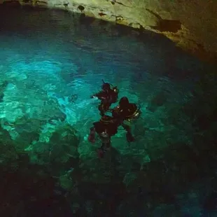 Preparing for lights out. Night dive certification.