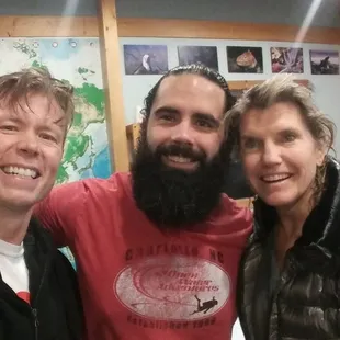 Me, Li'l Momoa (Anthony), and Julie.  We're gettin' our skillz all nice and SHARP.