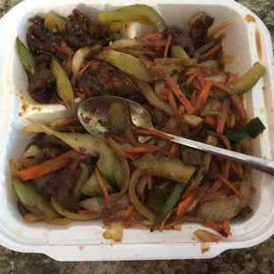 Szechuan Beef after we both ate some