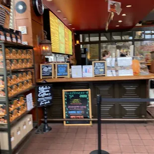 the interior of a cafe