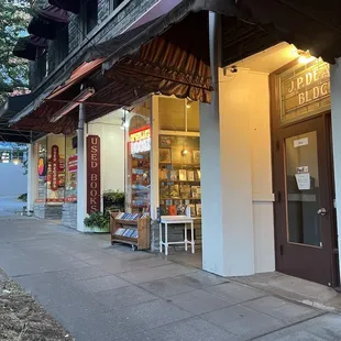 Outside bookshop