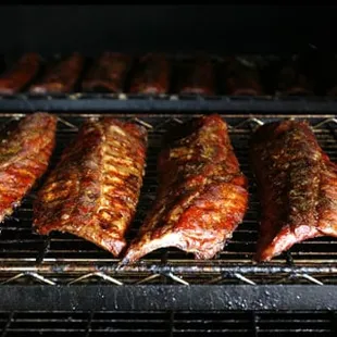 ribs cooking in the oven