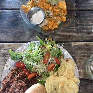 vegan wings and sloppy joe