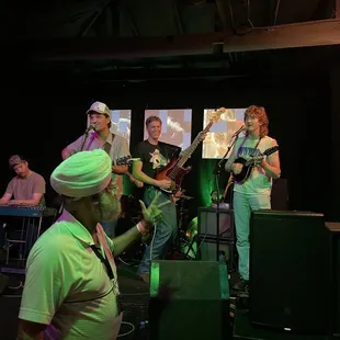 Me giving a victory sign to the band