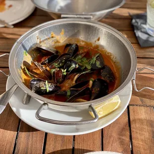 Mussels must try with side of warm toasted bread