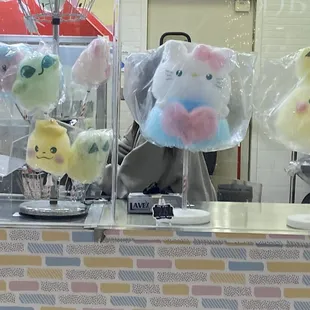 a display of cotton candy