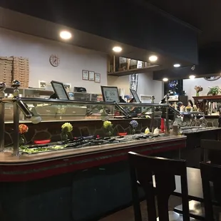 interior, sushi and sashimi