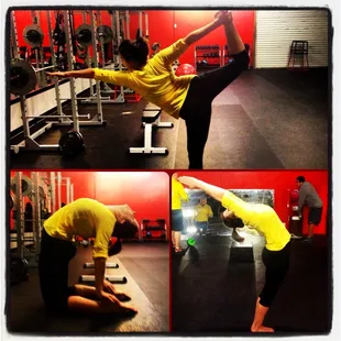 The amazing Mary showing off her balance, flexibility and strength