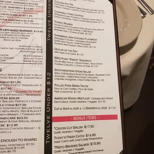 menu
