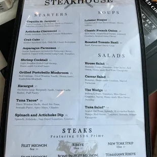 menu