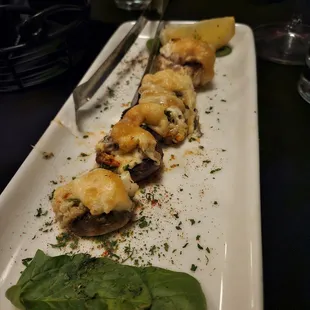 Stuffed mushrooms - I thought they were mediocre at best, my wife though they were goo.