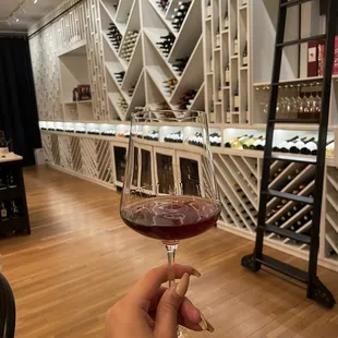 a hand holding a wine glass