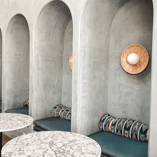 Wider view of one side of the seating area