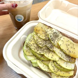 Almond Butter Granny Apple Toast &amp; Pecan Pie Latte